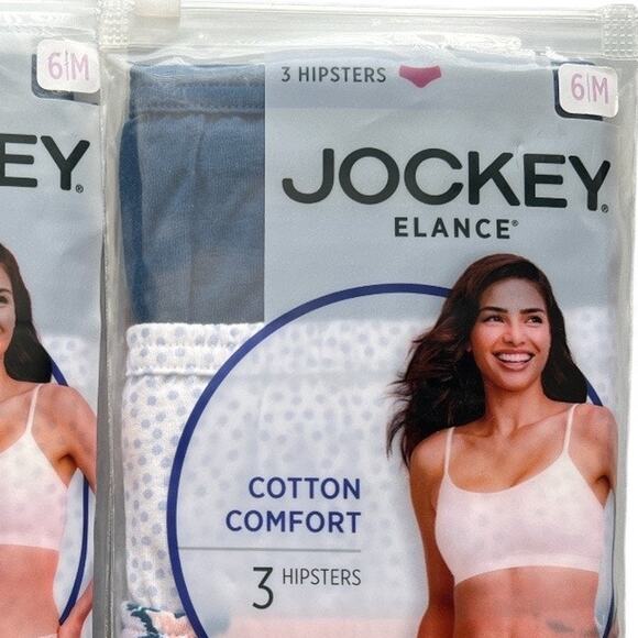 Lot 3 Jockey 100% Cotton Elance Hipster - 3 Pack, US6 - Picture 5 of 8